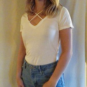 Urban Outfitters Whit Crisscross T-shirt